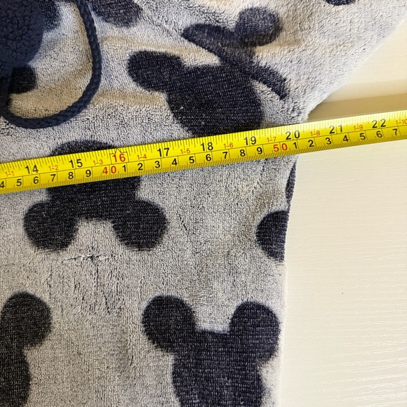 Disney Women’s Mickey Mouse Hooded One Piece Fleece Pajama in gray and blue - Picture 8 of 8